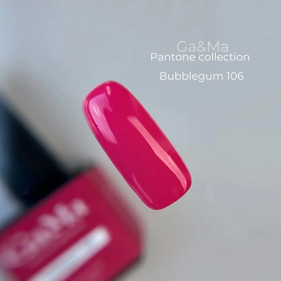 Гель-лак GA&MA Pantone collection №106 Bubblegum ярко-розовый 10 мл (7700168) - Фото №2