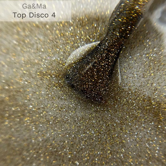 Топ GA&MA Disco SHINE №004 светоотражающий без липкого слоя, с УФ-фильтром золотистый 15 мл (7701457) - Фото №2