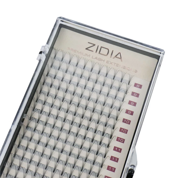 Ресницы ZIDIA Premium Lash Extensions Premade Fans 4D -  для наращивания (20 лент) C0,10 х MIX M (8-16мм) - Фото №2