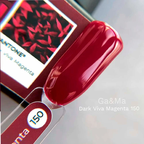 Гель-лак GA&MA Pantone collection №150 Dark Viva Magenta темно бордовый 10 мл (7701728) - Фото №2