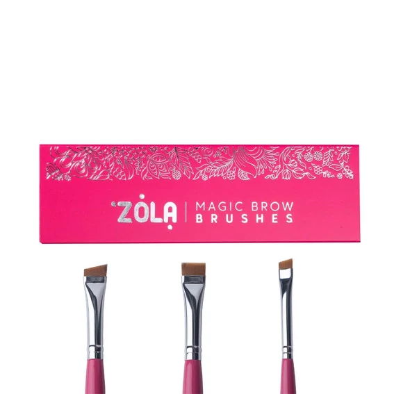 Набор кистей ZOLA для окрашивания бровей Magic Brow Brush малиновый (04951) - Фото №2
