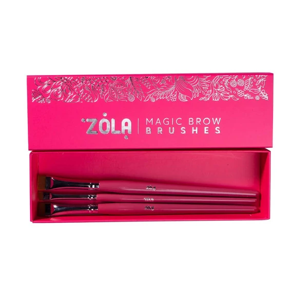 Набор кистей ZOLA для окрашивания бровей Magic Brow Brush малиновый (04951) - Фото №3