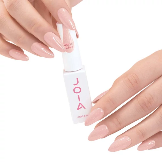 Гель-база JOIA vegan PolyLiquid Gel Apricot Gleam персиковый с микроблеском 8 мл (4820259342555) - Фото №4