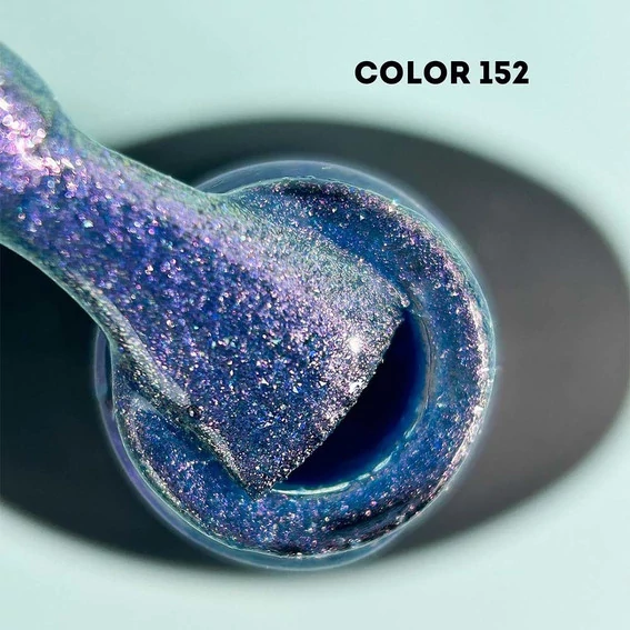 Гель-лак VALERI Color №152 синий с микроблестками 6 мл (VA152) - Фото №2
