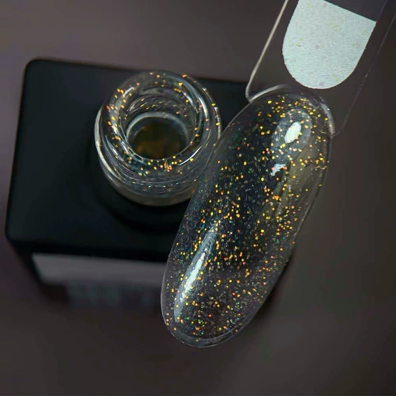 Топ для ногтей NAILS OF THE NIGHT Opal №01 без липкого слоя и без уф-фильтров с опаловыми блестками на прозрачной основе 10 мл (u0001560167) - Фото №2