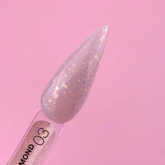 Гель для наращивания LUNA Diamond Gel №03 бежевый с блестками 15 мл (323-2356-0462) - Фото №2