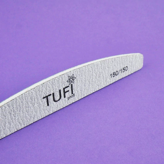 Пилка для ногтей TUFI profi Полукруг Серая 150/150 грит 17.8 см 1 шт (0308068) - Фото №2