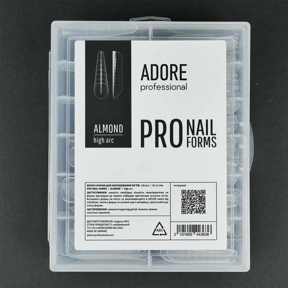 Верхние формы для наращивания ADORE PRO Nail Forms Almond 120 шт (2101600443636) - Фото №7