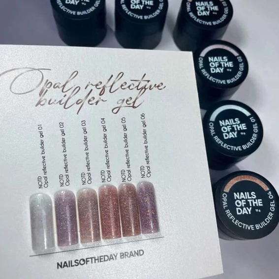 Гель NAILS OF THE DAY OPAL Reflective builder gel №04 холодный нюд с опаловым блеском, светоотражающий 15 мл (НФ-000205545) - Фото №4