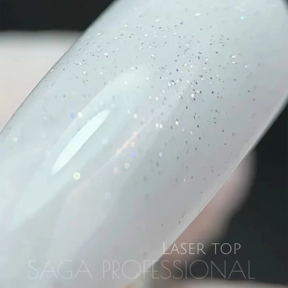 Топ Saga Professional LASER без липкого слоя прозрачный с блестками 9 мл (2000995306857) - Фото №3