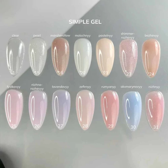 Гель для наращивания GA&MA Simple gel №023 розовый с шиммером 30 мл (7701802) - Фото №4