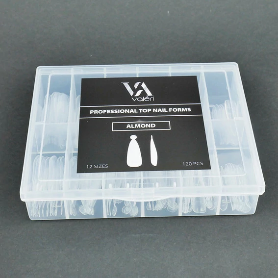 Верхние формы для наращивания VALERI Nail Forms Almond 120 шт (VNFAL) - Фото №4