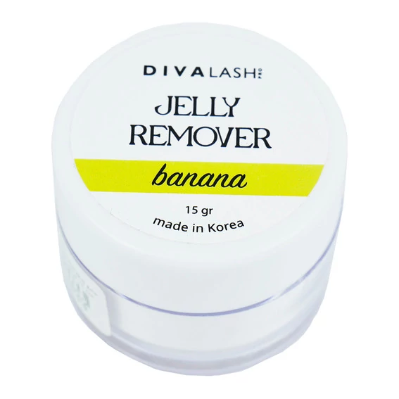 Ремувер DIVALASHpro Banana для снятия наращенных ресниц желе 15мл - Фото №2
