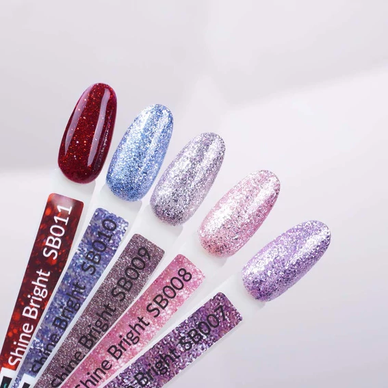 Гель-лак KIRA Nails Shine Bright №008 розовый с крупными блестками 6 мл (488008) - Фото №3