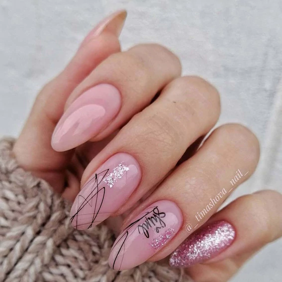 Гель-лак KIRA Nails Shine Bright №008 розовый с крупными блестками 6 мл (488008) - Фото №4