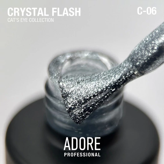 Гель-лак ADORE Cat’s Eye C-06 холодный серебряный 8 мл (5906935706886) - Фото №2