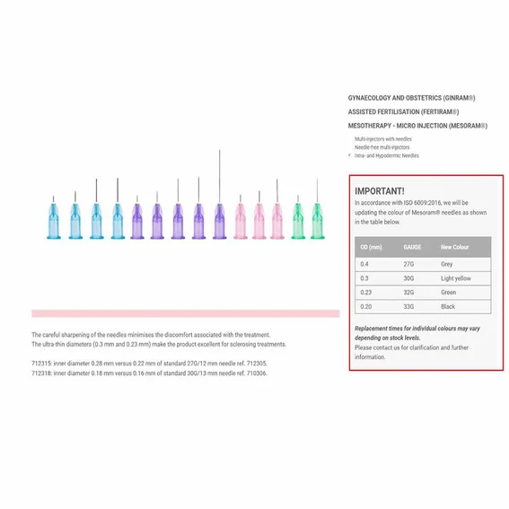 Голка для мезотерапії Mesoram 27G (0.40) х12 мм, 100 шт - Фото №3