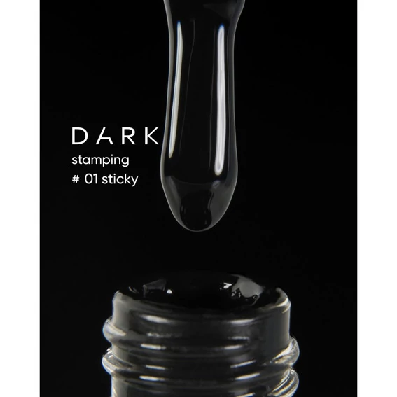 Лак для стемпинга Dark №01 черный STICKY 10 мл (DS0110) - Фото №2
