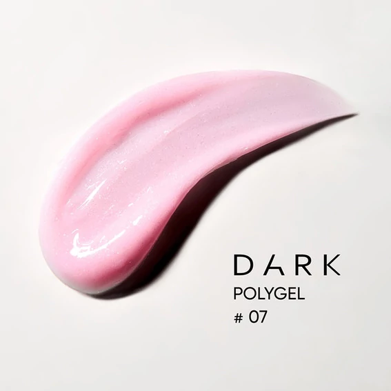 Полигель Dark Polygel 7 Pink с шиммером 30 мл (в тюбике) (DPG0730t) - Фото №2