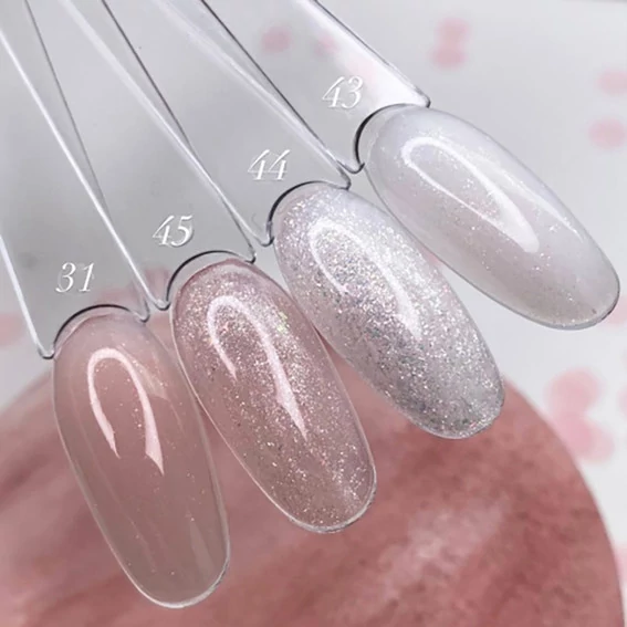 Гель для ногтей Dark Medium Gel №44 нежно-розовый с блестками 15 мл (без кисти) (DMG4415) - Фото №4