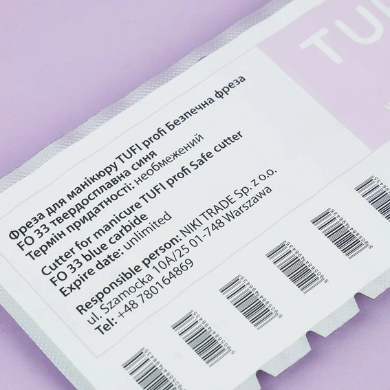 Фреза для маникюра TUFI profi Безопасная фреза FO 33 твердосплавная - Фото №4