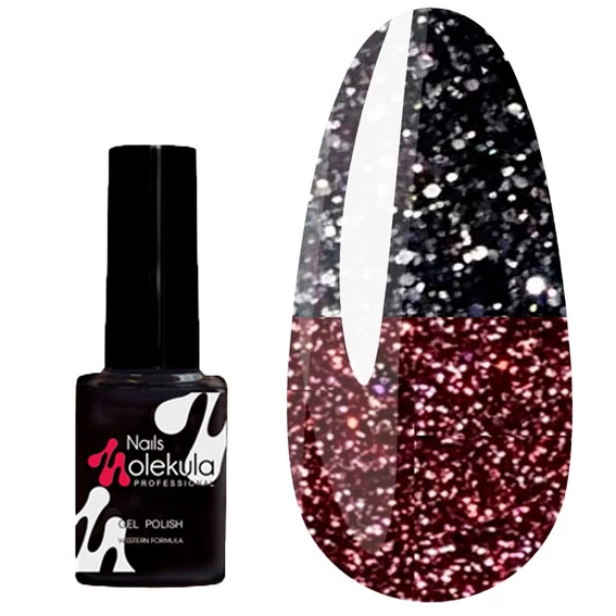 Гель-лак MOLEKULA Flash THERMO №FT05 светоотражающий, термо черно-бордовый 6 мл (FT05) - Фото №2