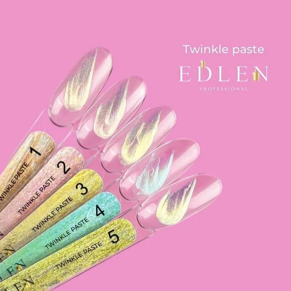 Edlen Twinkle paste для дизайна ногтей №2 розово-золотая 5 мл (4000360210) - Фото №4