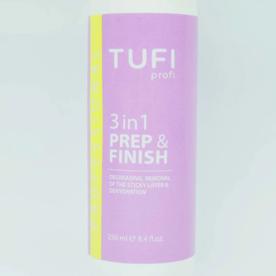 Жидкость для обезжиривания, снятия липкого слоя и дегидрации TUFI profi PREMIUM 3 in1 Prep and Finish 250 мл (0133019) - Фото №7