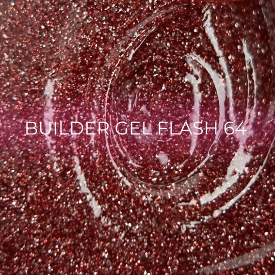Гель для наращивания светоотражающий Edlen Flash Builder gel №64 рубиновый 15 мл (4000361268) - Фото №2