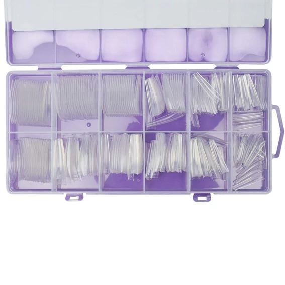Гелевые типсы TUFI profi Half Cover Soft Gel Tips Балерина Прозрачные 240 шт (0326344) - Фото №6