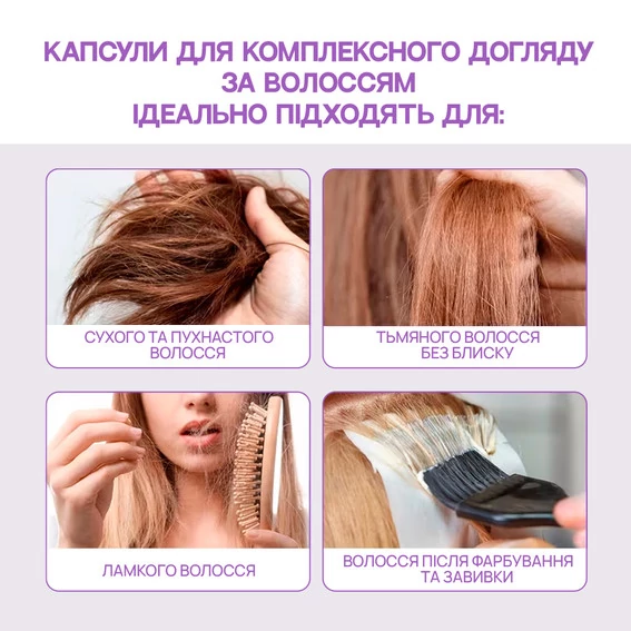 Вітамінні капсули для волосся TUFI profi Для Волосся Hair Vitamin Capsules Мікс 30шт (0308019) - Фото №5