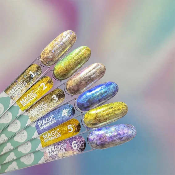 Сухі блискітки для нігтів YouAreCute Magic Sparkles золоті №2 0,2г (469-4471) - Фото №5