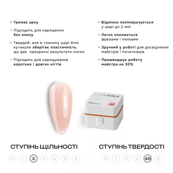 Гель для наращивания GEMELY Fast Builder Gel №19 нюдовый  30 мл ( 7704098) - Фото №4