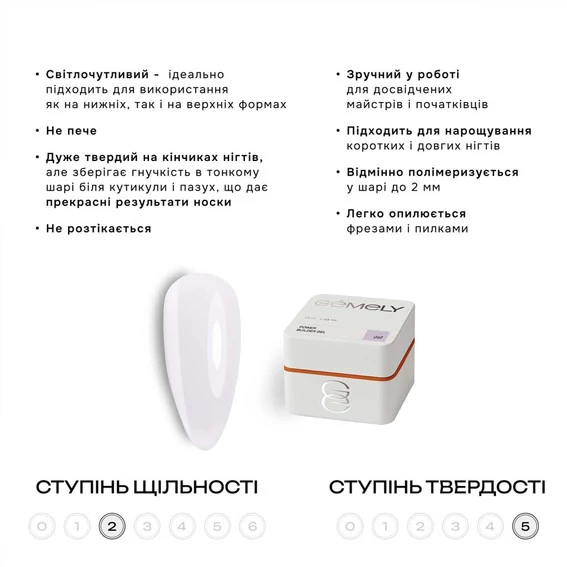 Гель для наращивания GEMELY Power Builder Gel №12  30 мл (7703794) - Фото №3