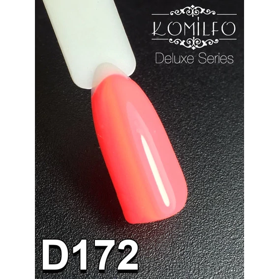 Гель-лак KOMILFO Deluxe Series №D172 насыщенный оранжево-коралловый 8 мл (111172) - Фото №2