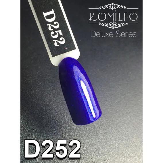 Гель-лак KOMILFO Deluxe Series №D252 темно-синий с микроблеском 8 мл (111252) - Фото №3