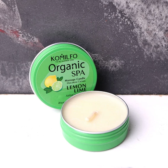 Массажная спа свеча для рук KOMILFO lemon lime 20 г - Фото №2