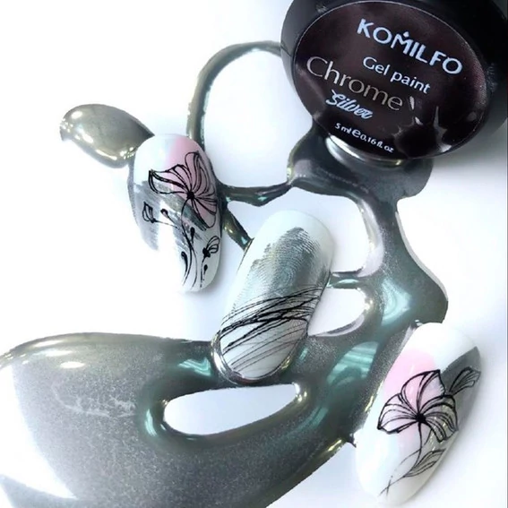 Гель-краска Komilfo Gel Paint Chrome Silver 5 мл (2900000022164) - Фото №2
