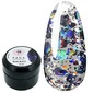 SALE Гель Saga professional GALAXY glitter №01 прозрачный с голографическими серебристыми блестками 8 мл (2000994383552)