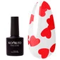 Топ KOMILFO L'amour Red No Wipe без липкого слоя прозрачный с красными сердцами 8 мл (508003)